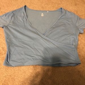 Light blue wrap top(crop top)